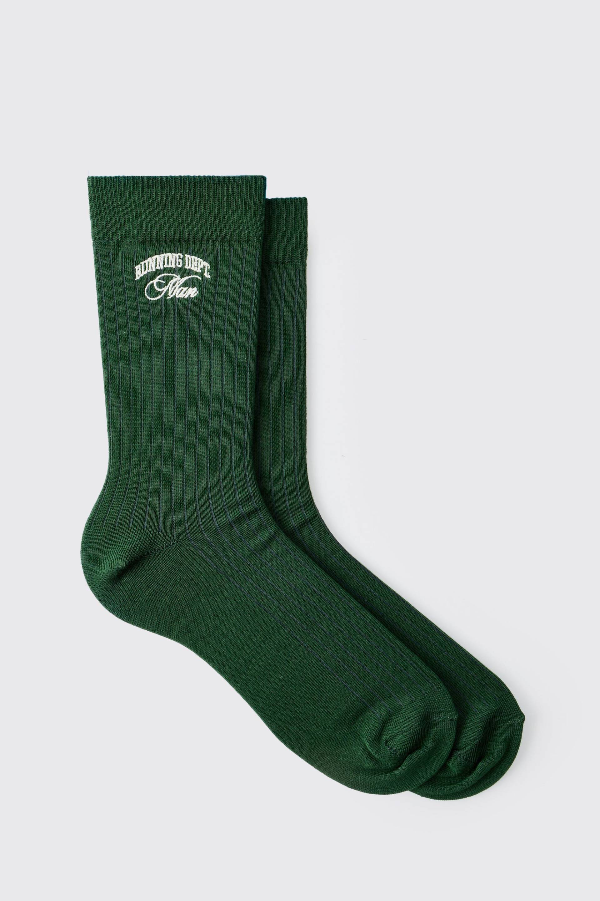 1er-Pack Sport-Socken mit Man Running Dept Stickerei von boohooman