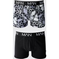 2er-Pack Halloween Boxershorts mit Totenkopf-Print - Mehrfarbig - XS, Mehrfarbig 2er-Pack Halloween Boxershorts mit Totenkopf-Print - Mehrfarbig - XS, Mehrfarbig von boohooman