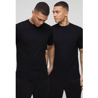 2er-Pack Basic Rundhals T-Shirts von boohooman
