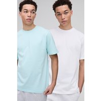2er-Pack Basic Rundhals T-Shirts von boohooman