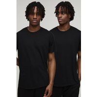 2er-Pack Basic Rundhals T-Shirts von boohooman