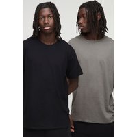 2er-Pack Basic Rundhals T-Shirts von boohooman