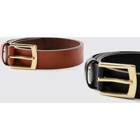 2er-Pack Ledergürtel Geschenkset - Gold - XL, Gold 2er-Pack Ledergürtel Geschenkset - Gold - XL, Gold von boohooman
