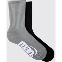 2er-Pack MAN Sport-Socken - Mehrfarbig - ONE SIZE, Mehrfarbig 2er-Pack MAN Sport-Socken - Mehrfarbig - ONE SIZE, Mehrfarbig von boohooman