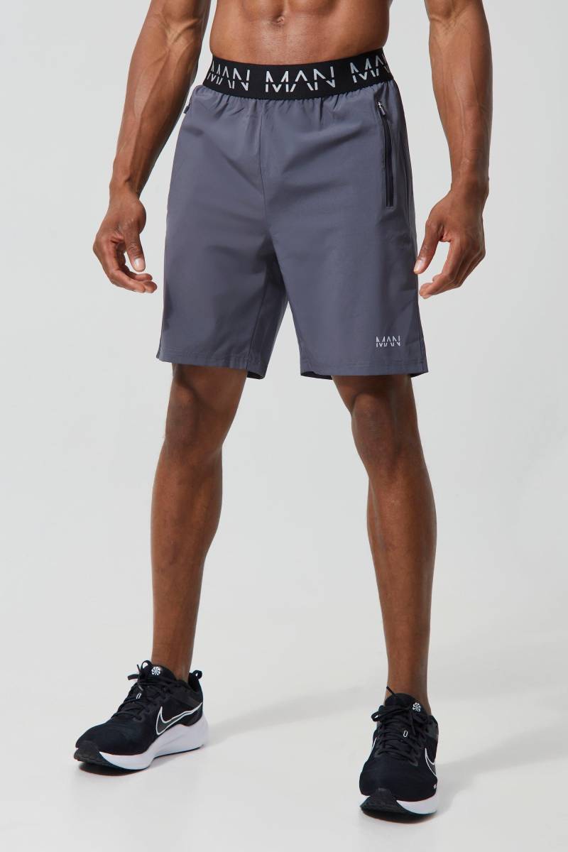 2er-Pack Man Active Gym Shorts mit Reißverschluss-Taschen von boohooman