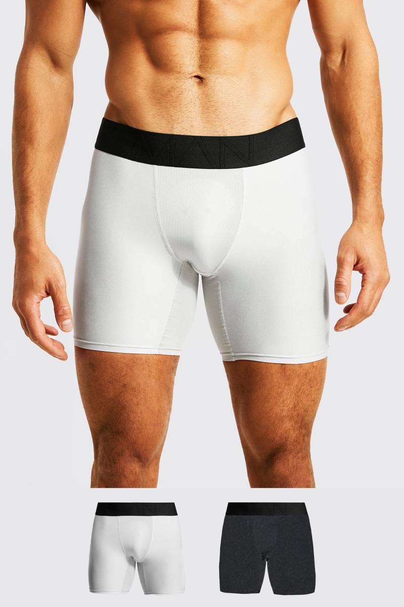 2er-Pack Man Active Sport-Boxershorts - Mehrfarbig - XXL, Mehrfarbig von boohooman