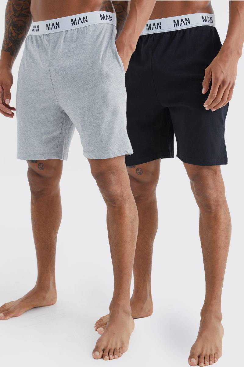 2er-Pack Man Loungewear Shorts - Mehrfarbig - L, Mehrfarbig von boohooman