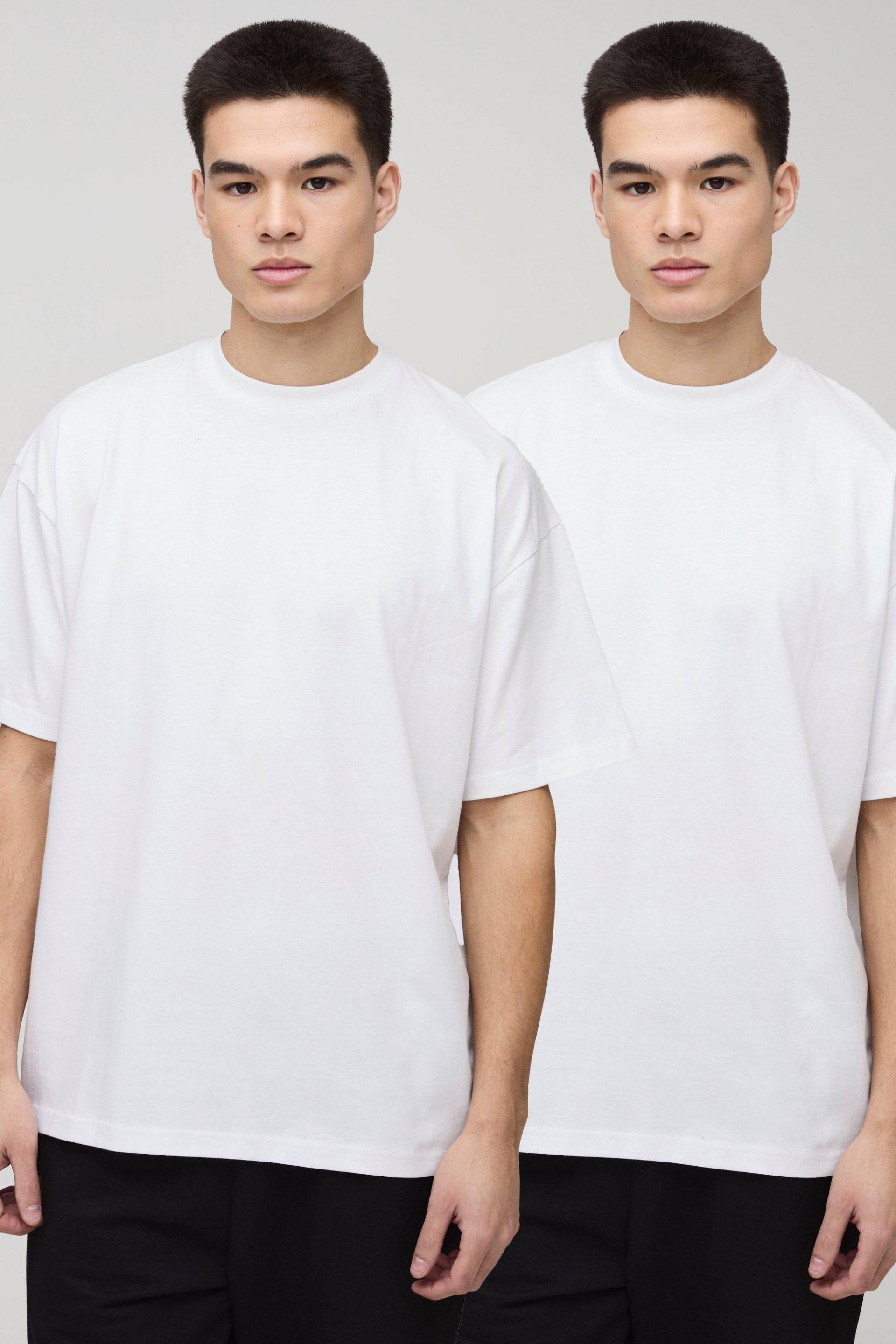 2er-Pack Oversize Basic Rundhals T-Shirts - mono - XS, mono 2er-Pack Oversize Basic Rundhals T-Shirts - mono - XS, mono von boohooman