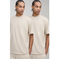 2er-Pack Oversize Basic Rundhals T-Shirts von boohooman