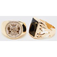2er-Pack Siegelringe - Gold - ONE SIZE, Gold von boohooman