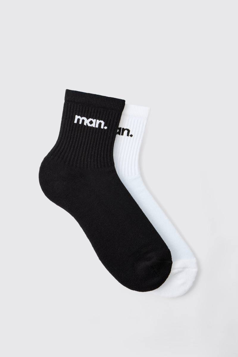 2er-Pack einfache Man Socken - Mehrfarbig - ONE SIZE, Mehrfarbig von boohooman
