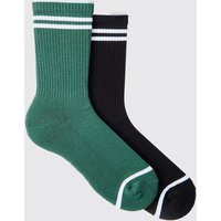 2er-Pack gestreifte Sportsocken mit Official Man Print - Mehrfarbig - ONE SIZE, Mehrfarbig 2er-Pack gestreifte Sportsocken mit Official Man Print - Mehrfarbig - ONE SIZE, Mehrfarbig von boohooman