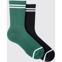 2er-Pack gestreifte Sportsocken mit Official Man Print 2er-Pack gestreifte Sportsocken mit Official Man Print von boohooman