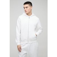 330Gmode Basic Hoodie mit Reißverschluss - Weiß - M, Weiß von boohooman