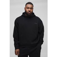 330gsm Plus kastiger Oversize Official Man Hoodie - Schwarz - XXXL, Schwarz von boohooman
