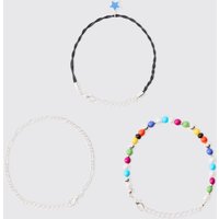 3er-Pack Armbänder mit Stern-Anhängern von boohooman