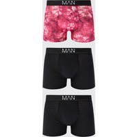 3er-Pack Boxershorts mit Batik-Print von boohooman