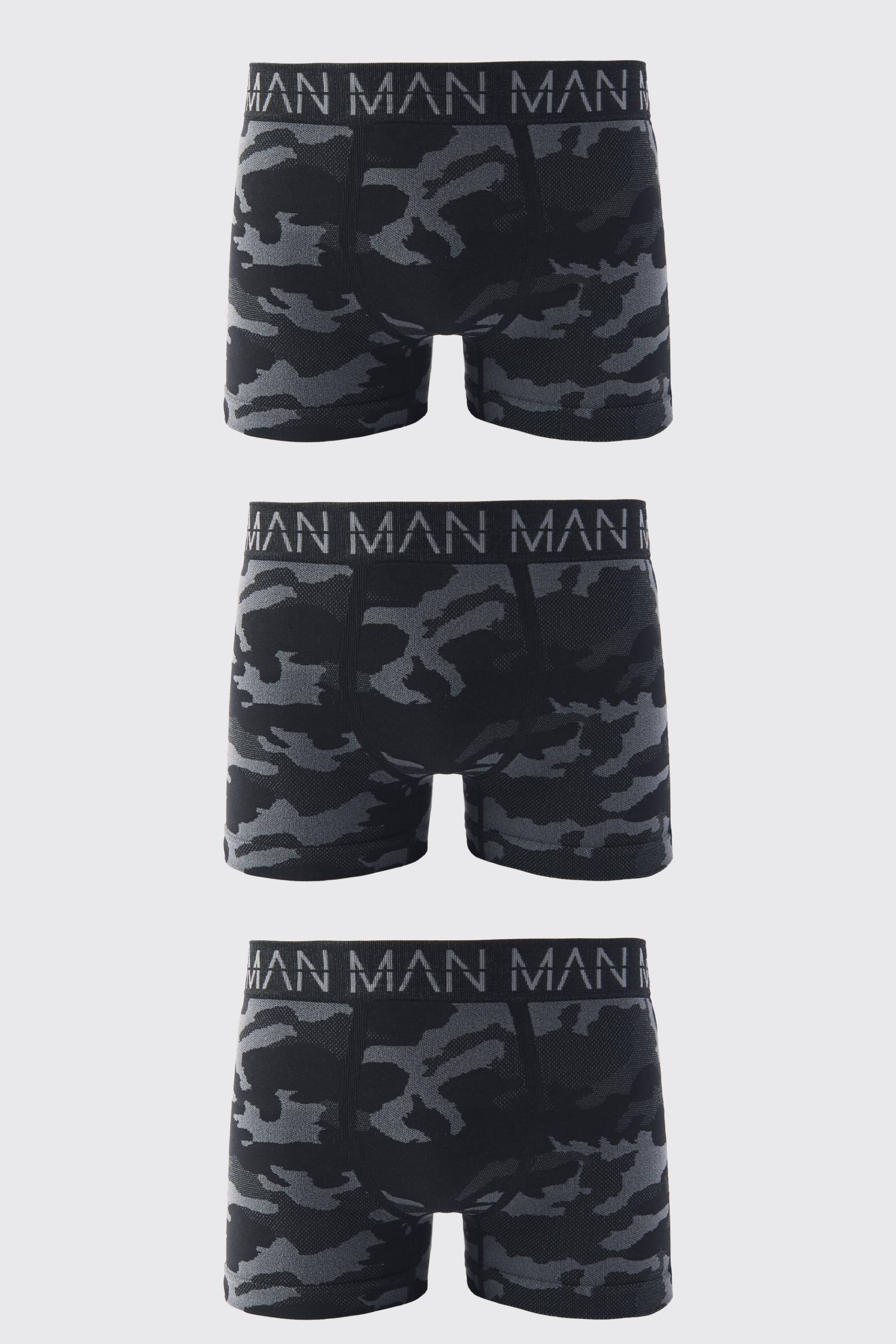3er-Pack Man Active Camouflage Boxershorts von boohooman