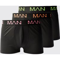 3er-Pack Man Active Performance Boxershorts mit Neon-Logo von boohooman