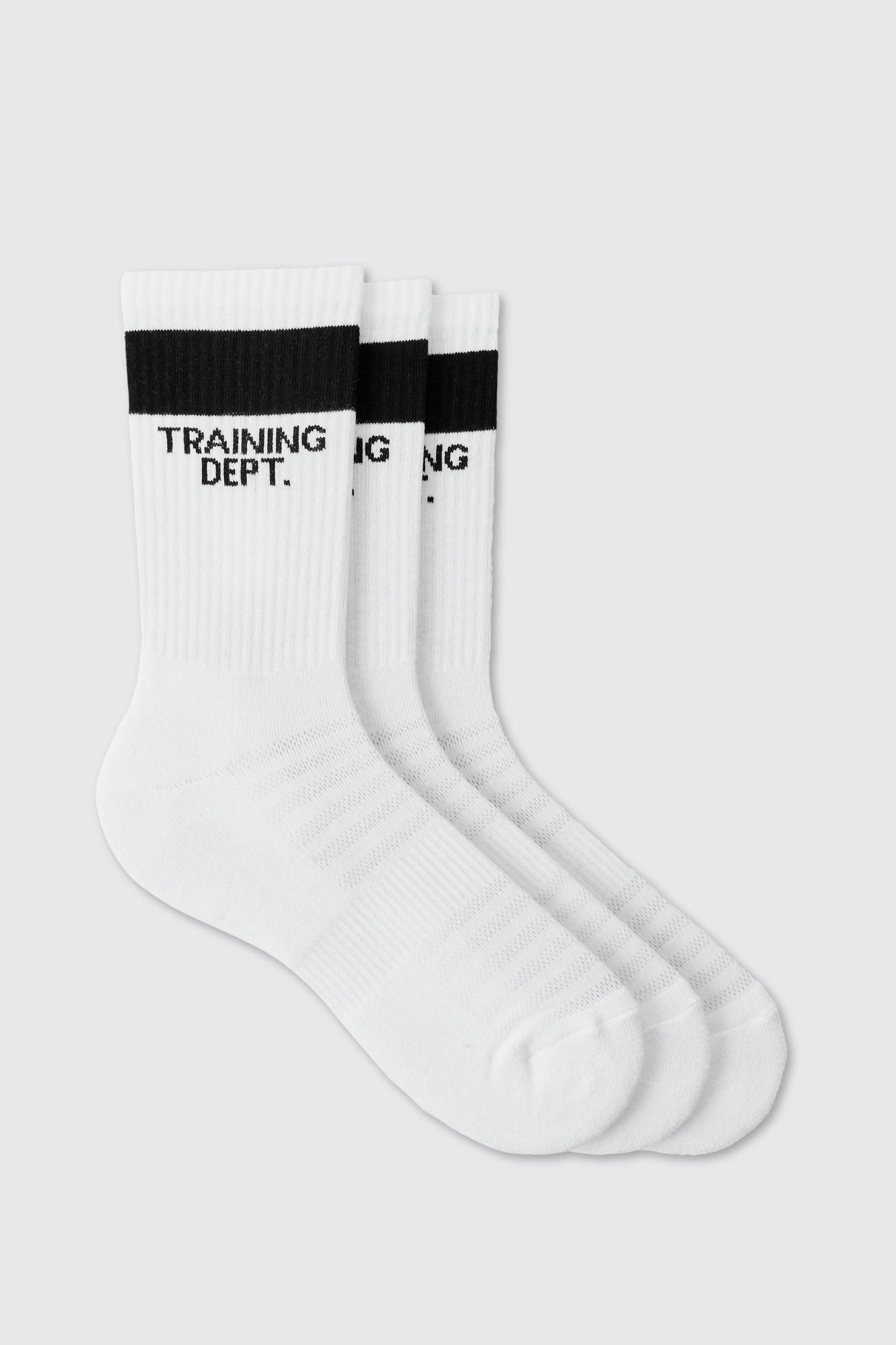 3er-Pack Man Active Training Dept gepolsterte Rundhals-Socken von boohooman