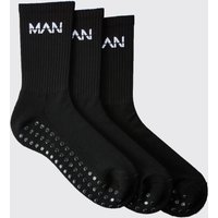 3er-Pack Man Active Training Grip Crew Socken von boohooman