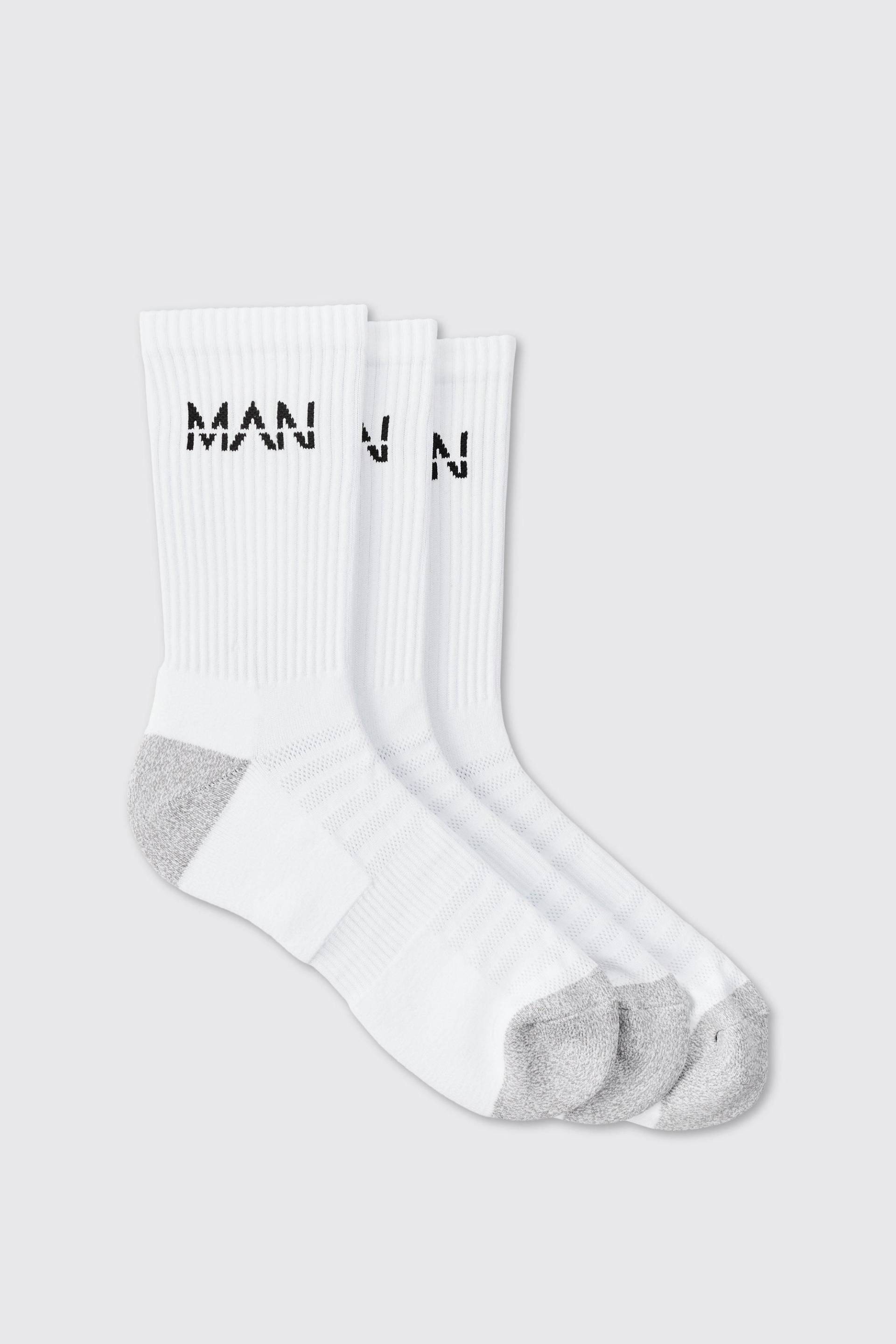 3er-Pack Man Active gepolsterte Trainings Socken von boohooman
