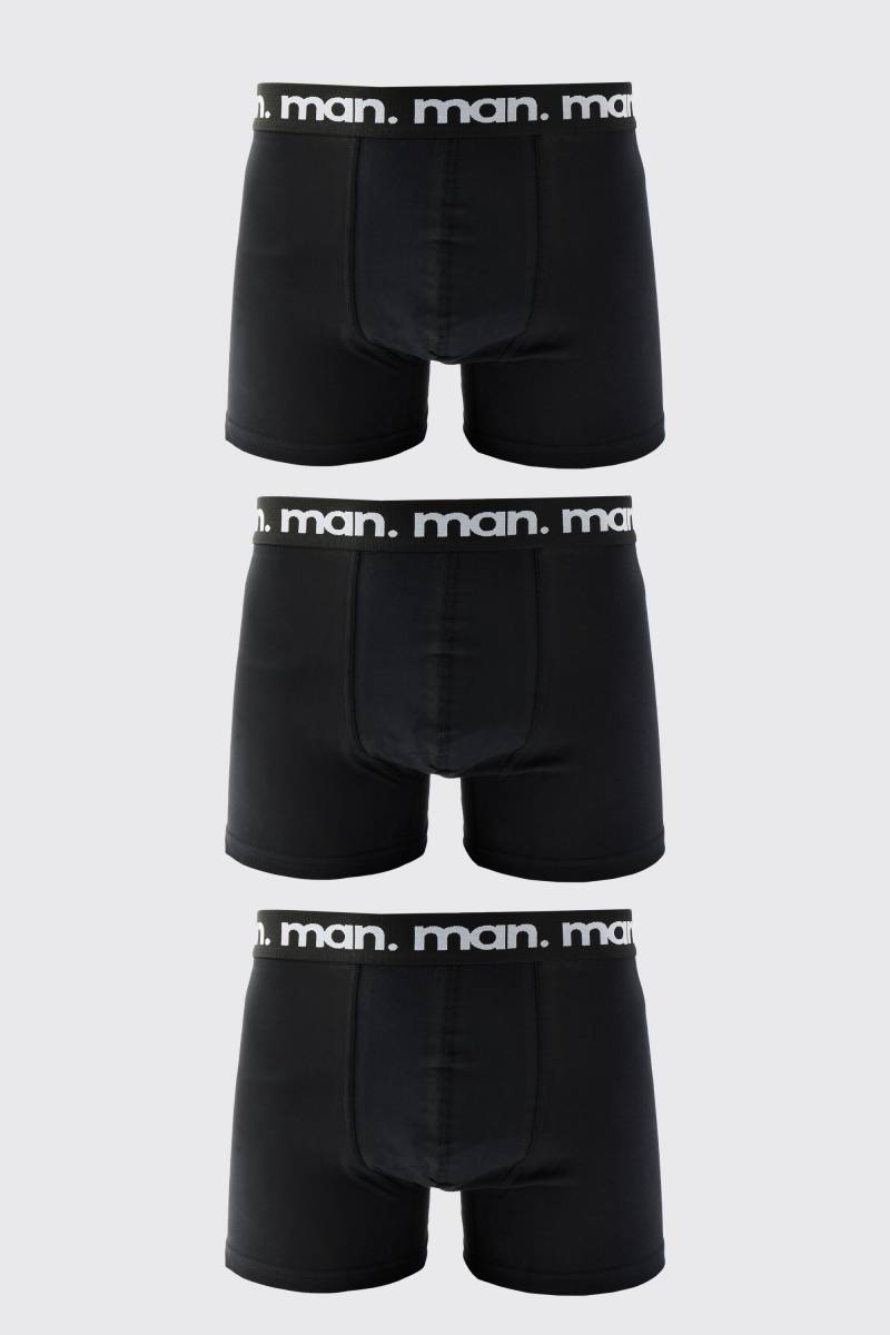 3er-Pack Man Boxershorts - Schwarz - M, Schwarz von boohooman