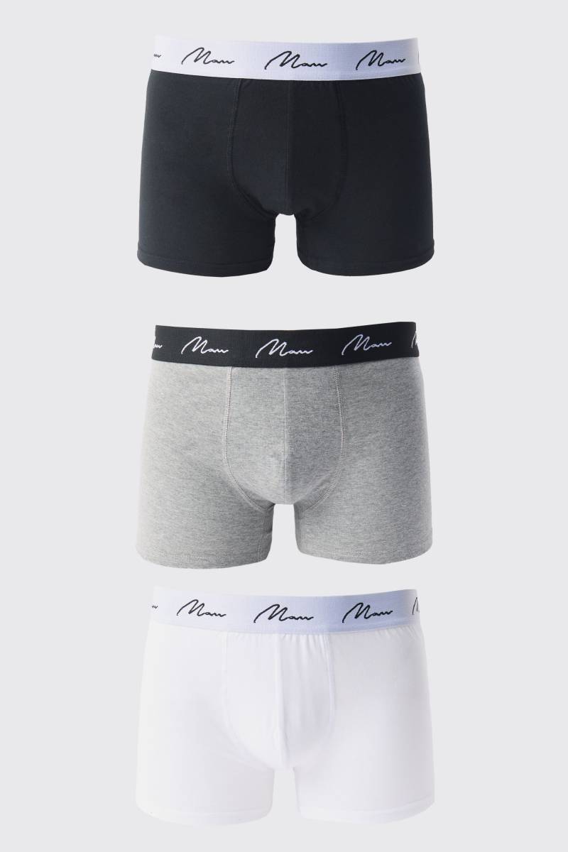 3er-Pack Man Signature Boxershorts - Mehrfarbig - L, Mehrfarbig von boohooman