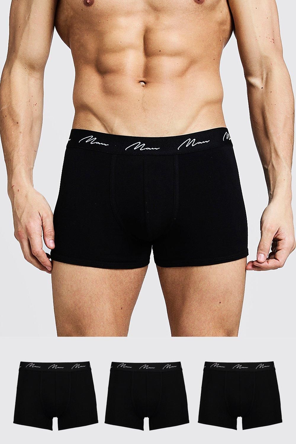 3er-Pack Man Signature Boxershorts - schwarz - M, schwarz von boohooman
