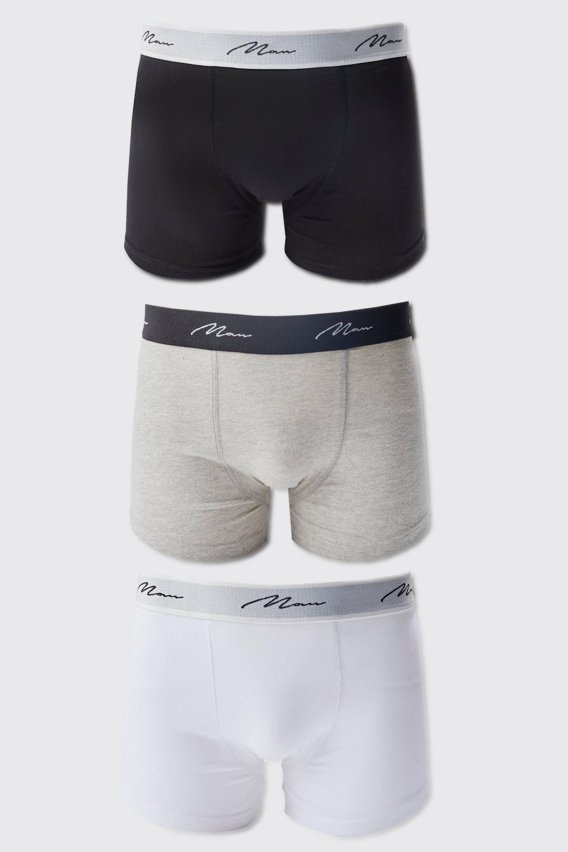 3er-Pack Man Signature Boxershorts von boohooman
