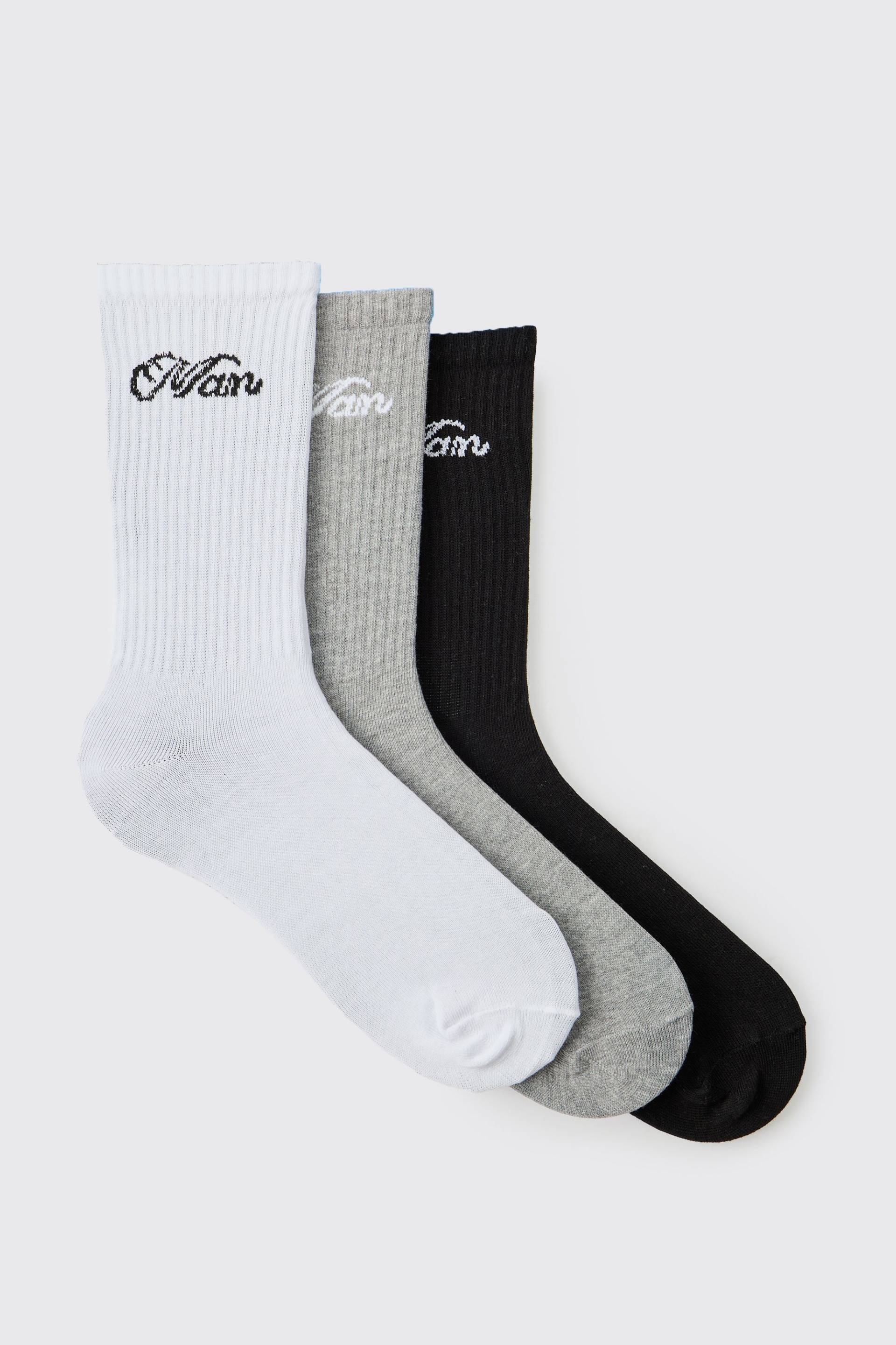 3er-Pack Man Sport-Socken von boohooman