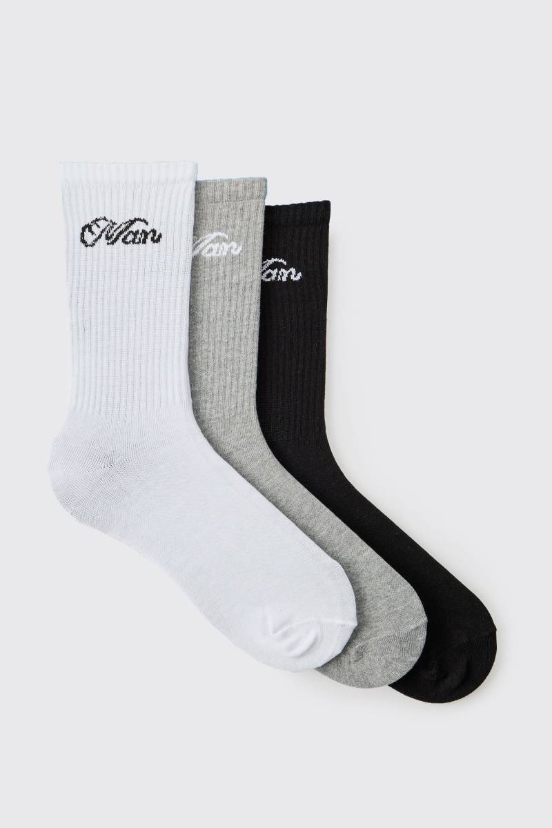 3er-Pack Man Sport-Socken von boohooman