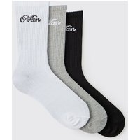 3er-Pack Man Sport-Socken von boohooman