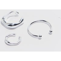 3er-Pack Ohr-Schmuck - Silber - ONE SIZE, Silber von boohooman