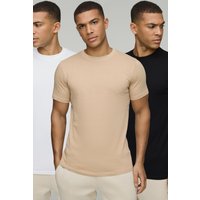 3er-Pack Slim-Fit Rundhals T-Shirts von boohooman