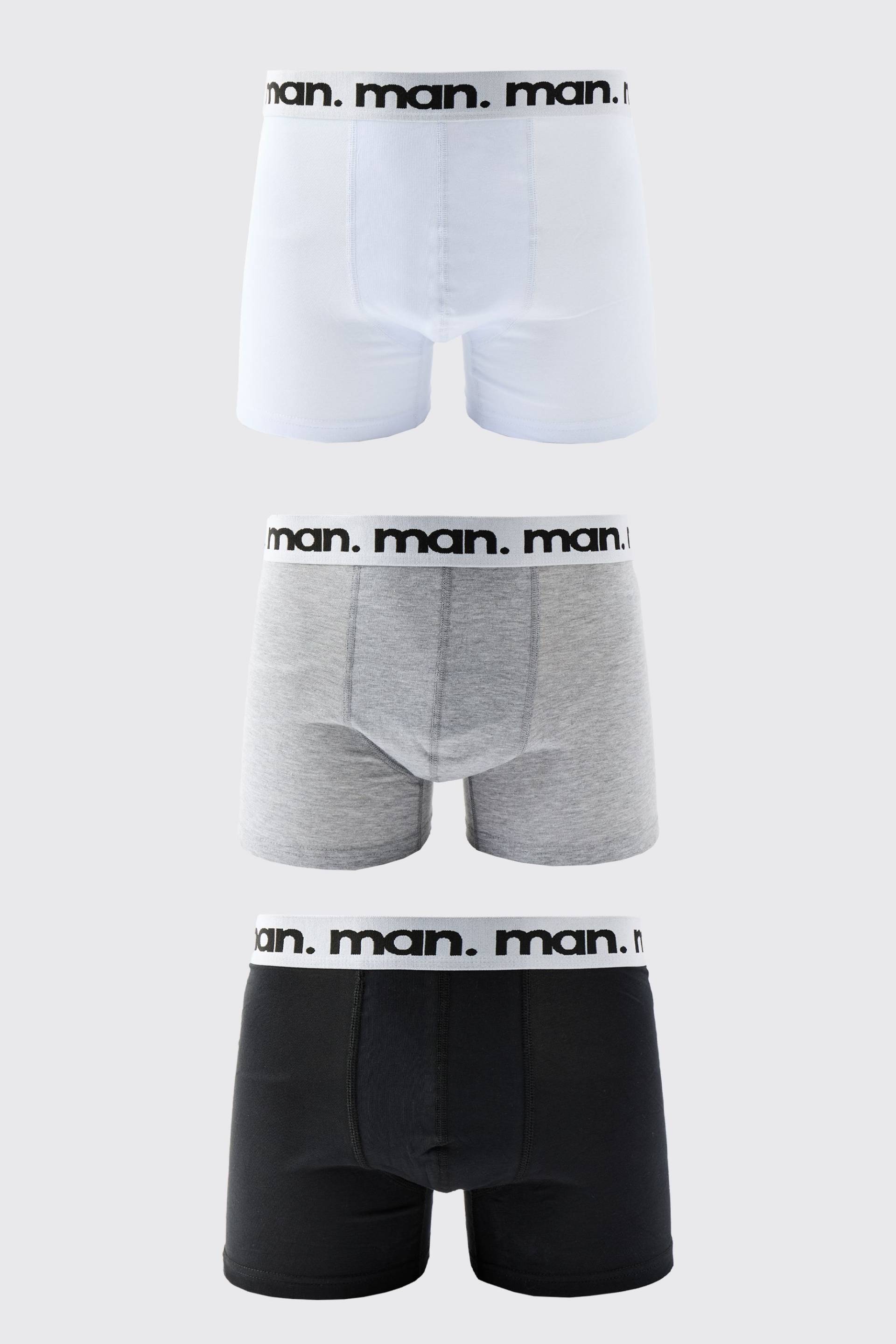 3er-Pack bunte Man Boxershorts von boohooman