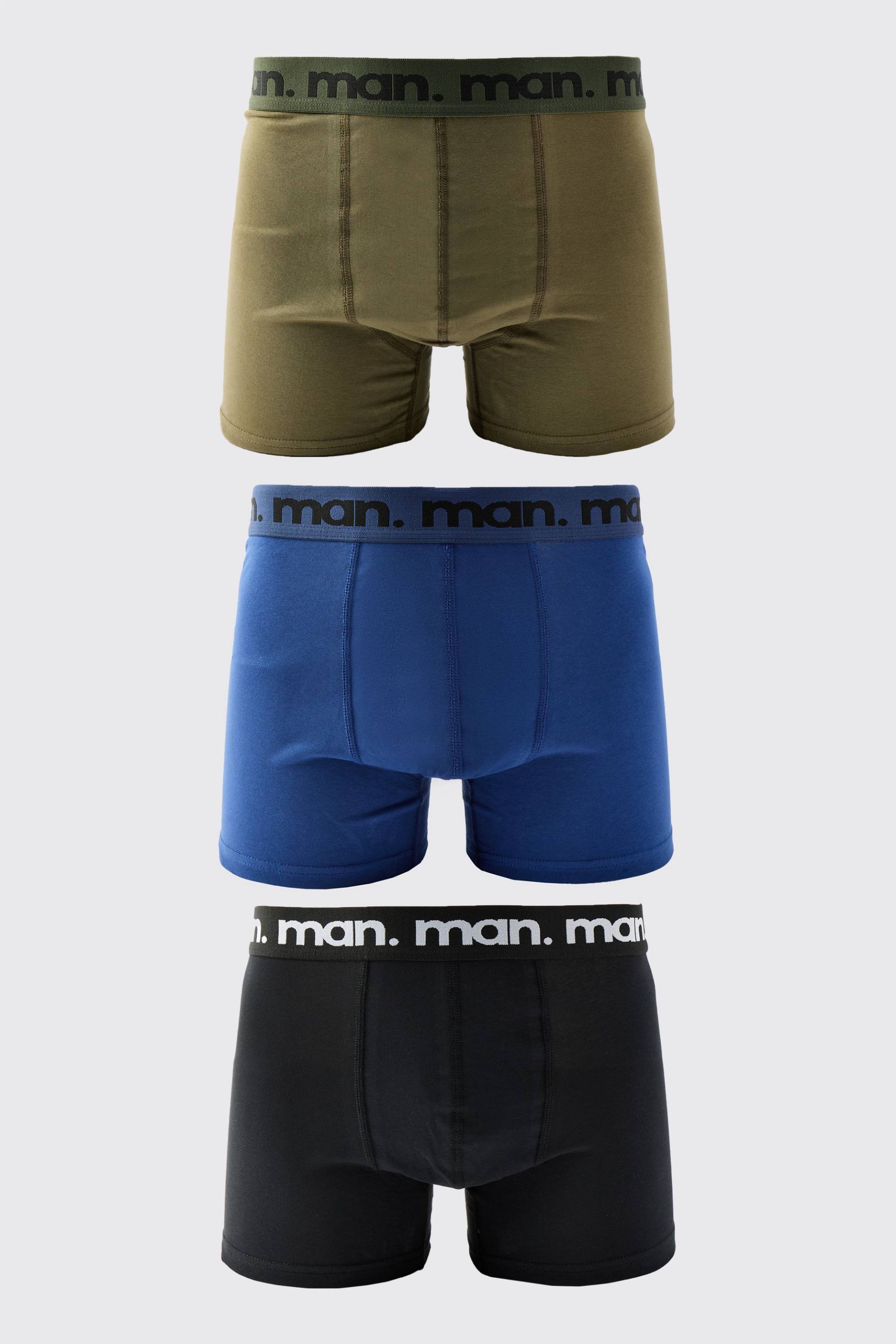 3er-Pack bunte Man Boxershorts von boohooman