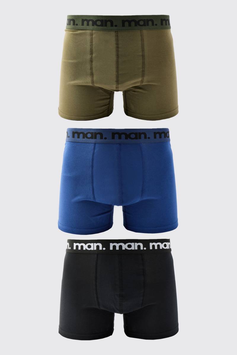 3er-Pack bunte Man Boxershorts von boohooman