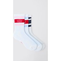 3er-Pack gestreifte Jacquard Sportsocken mit Official Man Etikett 3er-Pack gestreifte Jacquard Sportsocken mit Official Man Etikett von boohooman
