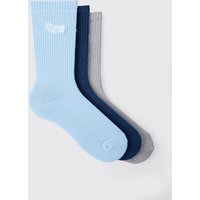 3er-Pack gestreifte Official Man Sport-Socken von boohooman