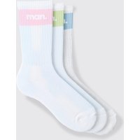 3er-Pack gestreifte Sportsocken mit Man-Print - Mehrfarbig - ONE SIZE, Mehrfarbig 3er-Pack gestreifte Sportsocken mit Man-Print - Mehrfarbig - ONE SIZE, Mehrfarbig von boohooman