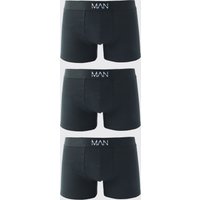 3er-Pack mittellange Man-Dash Boxershorts von boohooman