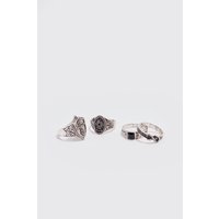 4er-Pack Ringe in Rot von boohooman