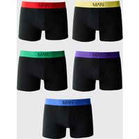 5er-Pack Boxershorts mit buntem Bund - Mehrfarbig - XL, Mehrfarbig von boohooman