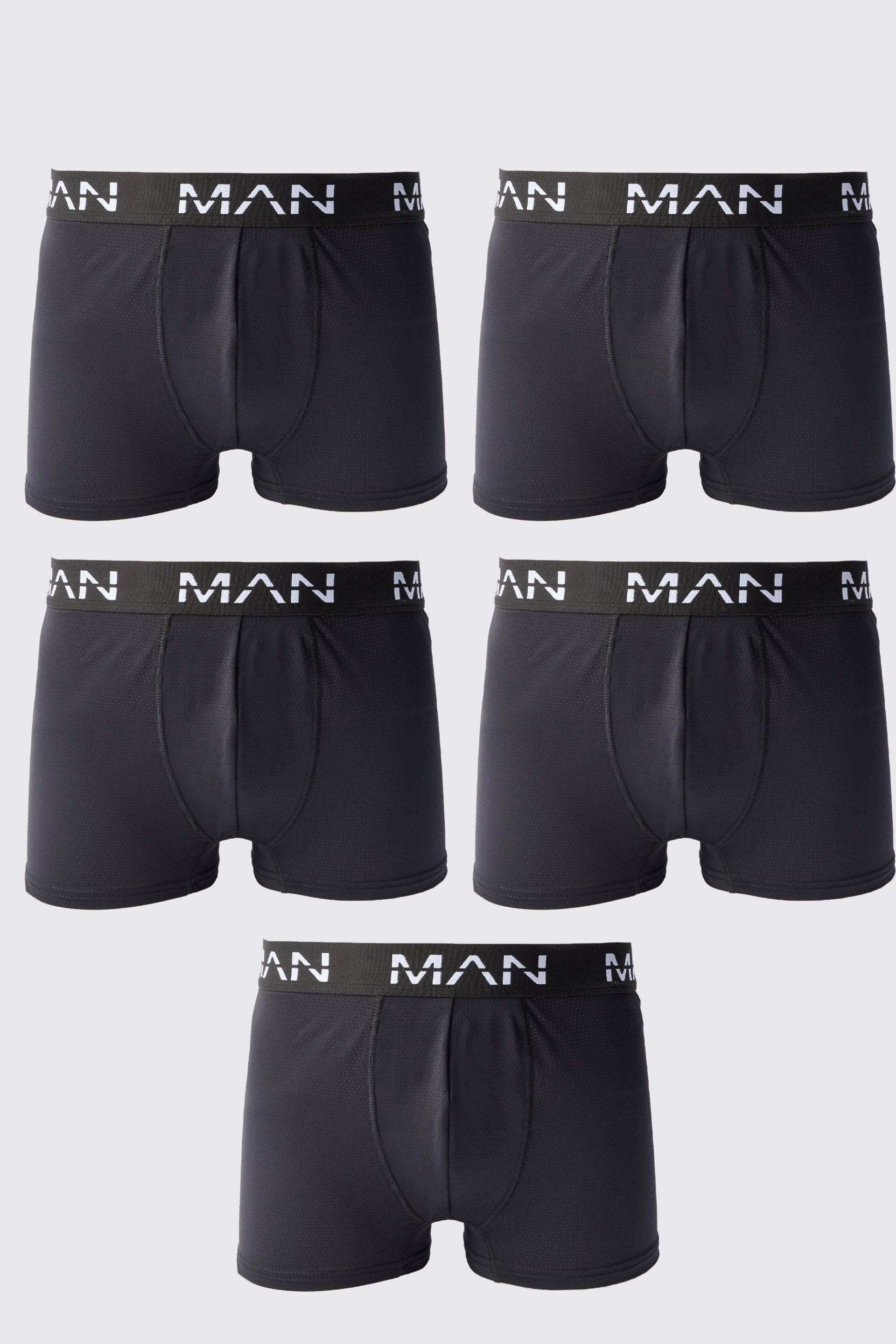 5er-Pack Man Active Performance Boxershorts - Schwarz - L, Schwarz 5er-Pack Man Active Performance Boxershorts - Schwarz - L, Schwarz von boohooman