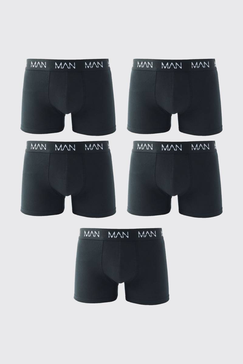 5er-Pack mittellange Man-Dash Repeat Boxershorts von boohooman