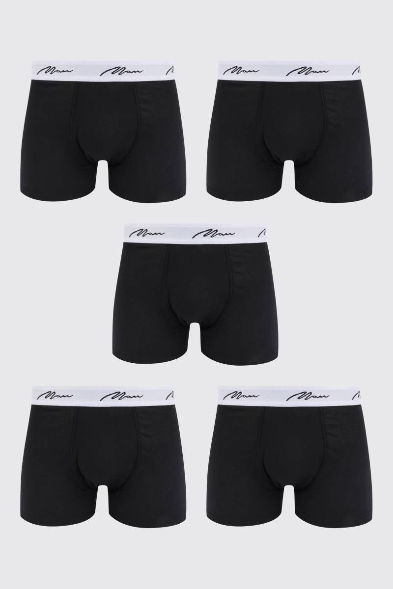 5er-Pack mittellange Man Signature Boxershorts von boohooman