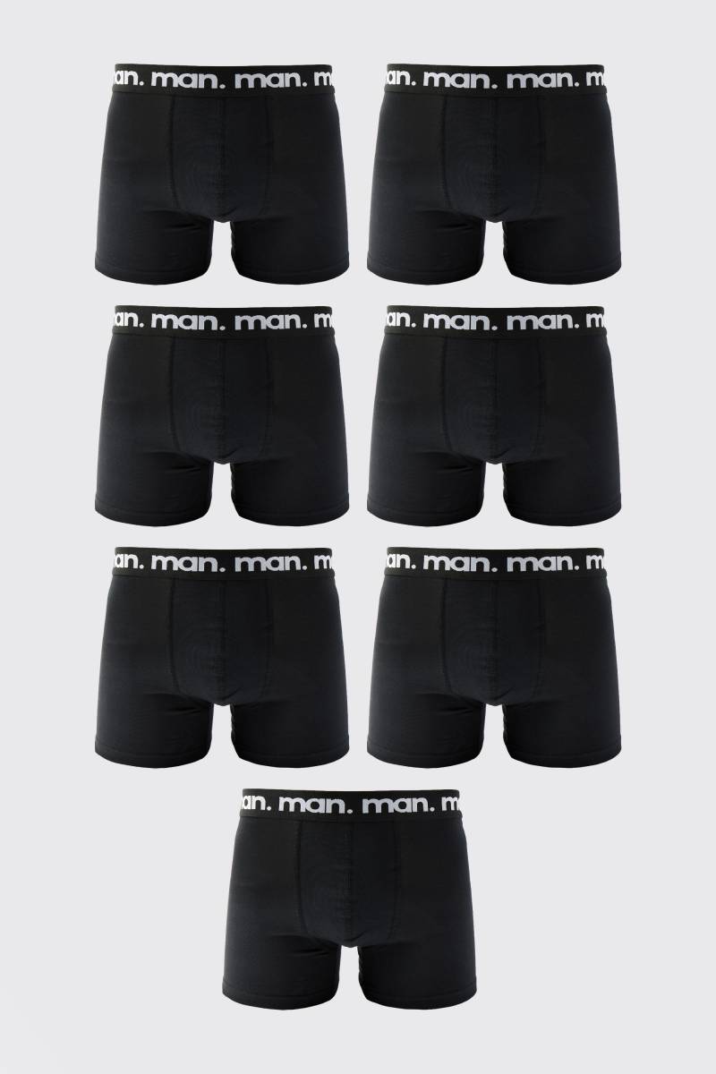 7er-Pack Man Boxershorts - Schwarz - S, Schwarz von boohooman