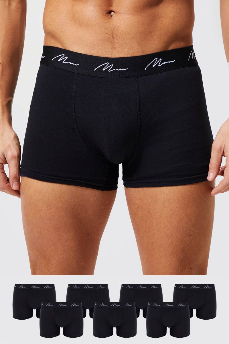 7er-Pack Man Signature Boxershorts - Schwarz - XS, Schwarz von boohooman