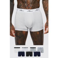 7er-Pack bunte Man Signature Boxershorts von boohooman